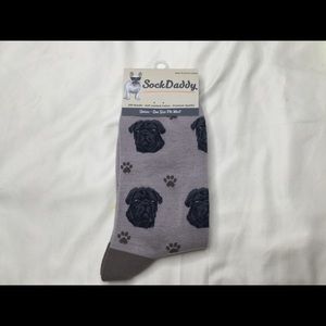Sock Daddy Black Pug Socks NEW
